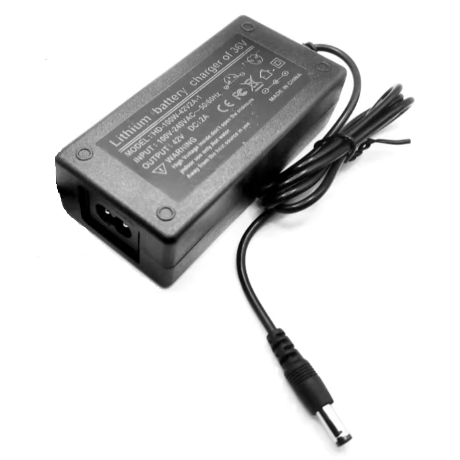 Încărcător / Adaptor pentru baterie vehicule electrice, 36V 1.5A / 42V 2A, mufă mamă tip D5525, compatibil cu port 5.5 × 2.5 mm și 5.5 × 2.1 mm